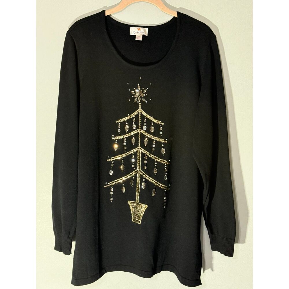 Quacker Factory Gem Christmas Sweater Size X